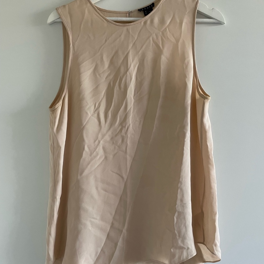 Theory Nude Silk Shell Top